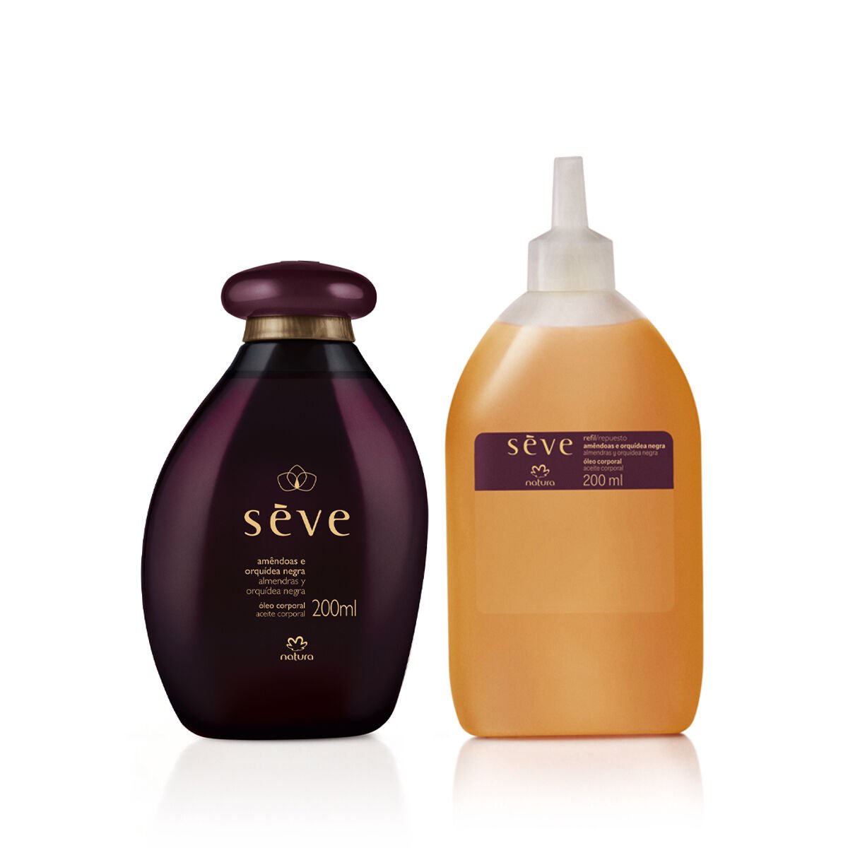 Kit Óleo Desodorante Corporal Sève Amêndoas e
Orquídea Negra com Refil