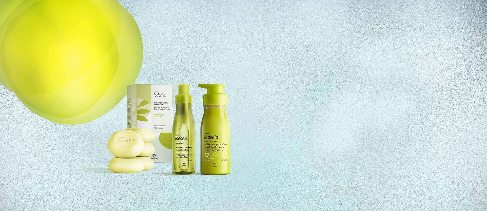 Kit Tododia Capim Limão e Hortelã com Sabonete, Hidratante e Body Splash (3 produtos)