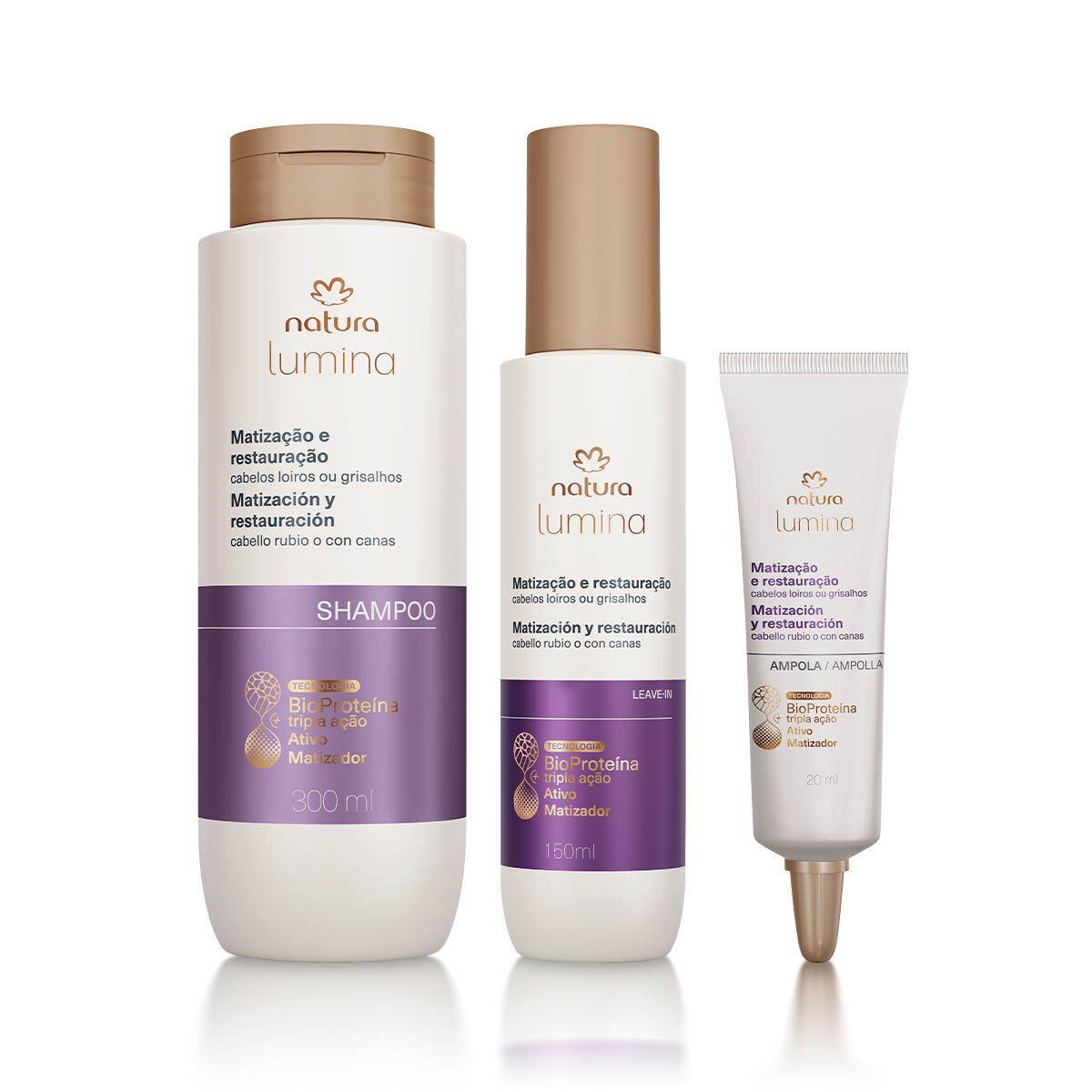 Kit Lumina Matização e Restauração para Loiros e Grisalhos Kit Lumina Matização e Restauração para Loiros e Grisalhos