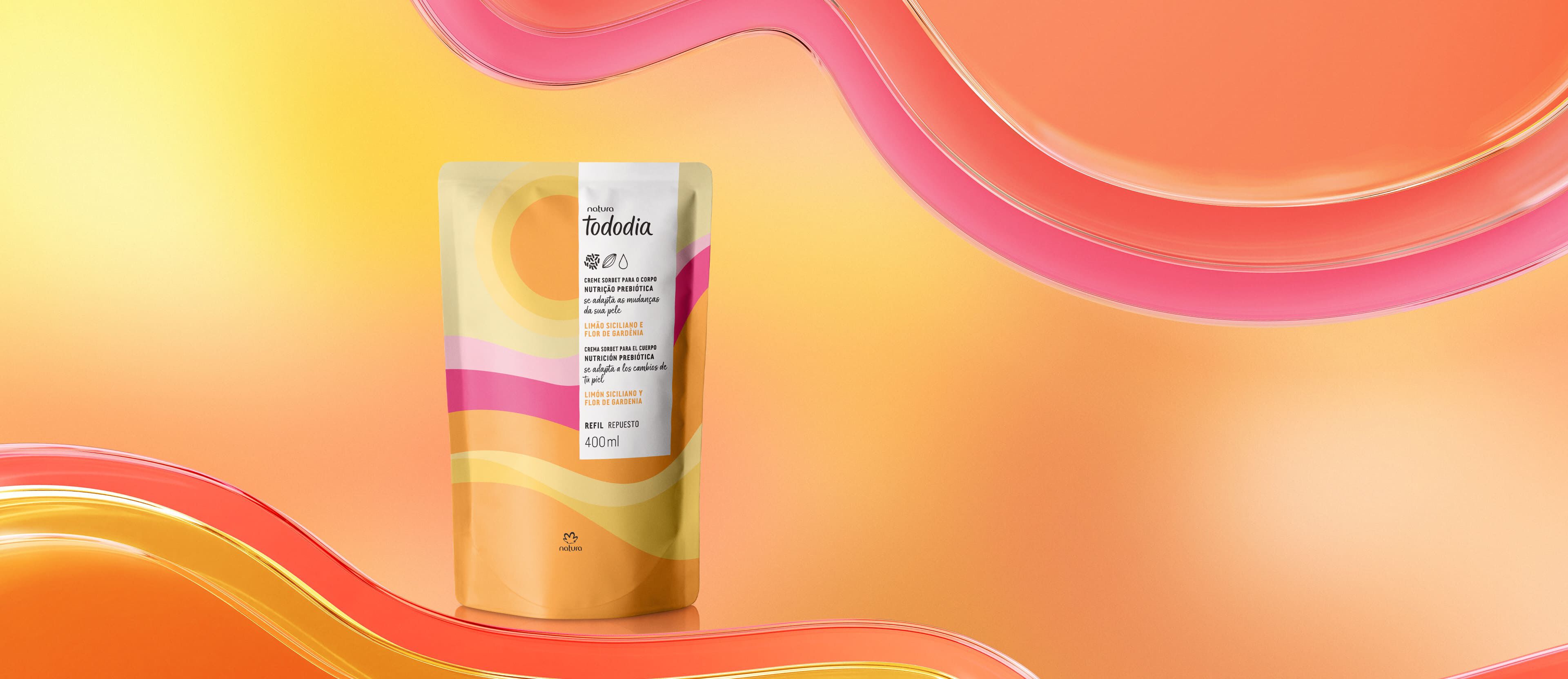 Refil Creme Desodorante Nutritivo Tododia Limão Siciliano e Flor de Gardênia