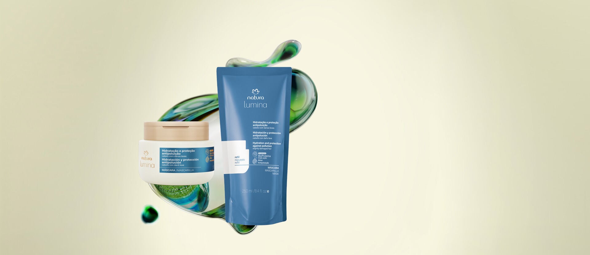 Kit Lumina Máscara Hidratante Antipoluição + Refil Máscara Hidratante Antipoluição (2 produtos)
