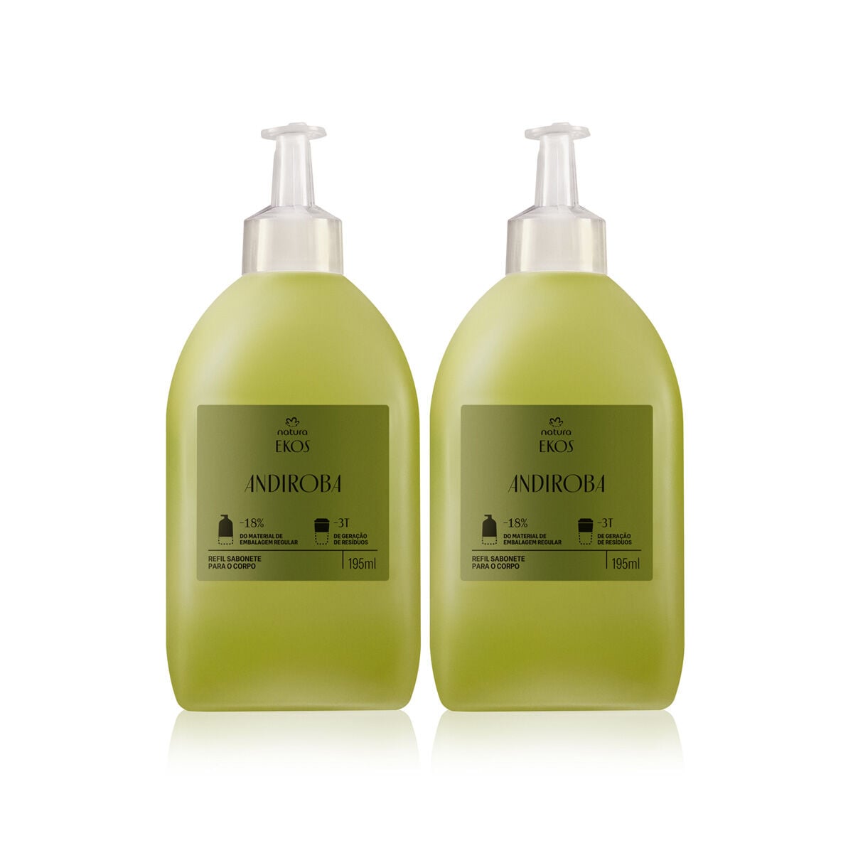 Kit Ekos Refil de Sabonete Liquido para O Corpo Andiroba 2 Unidades de 195 Ml