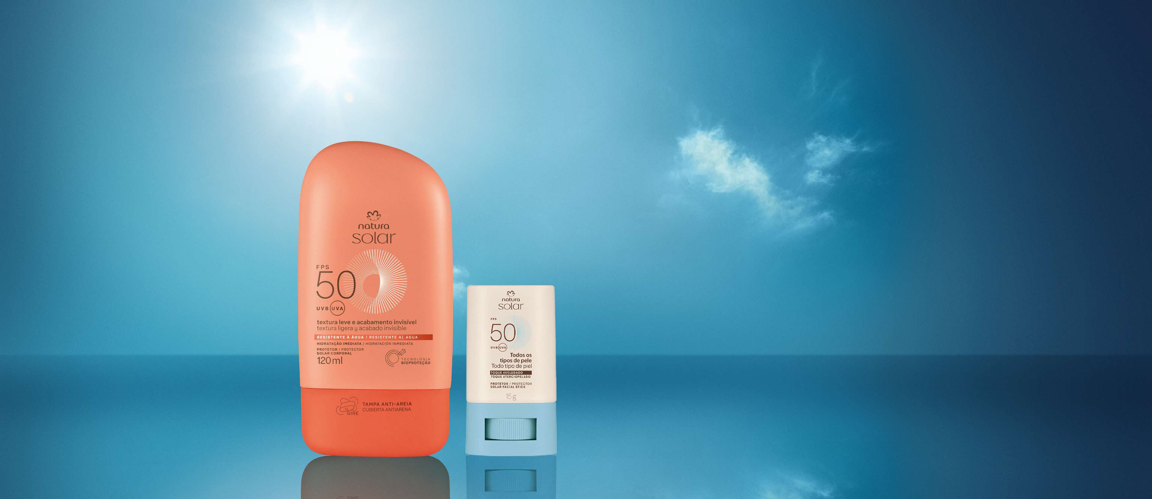 Kit Protetor Solar Facial Stick e Protetor Solar Corporal FPS 50 Natura Solar