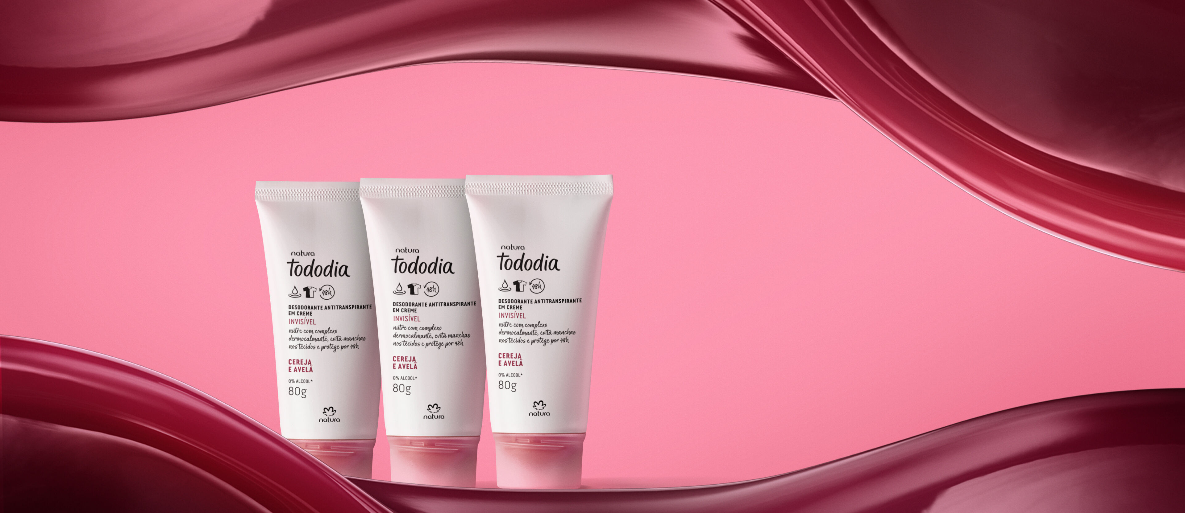 Kit Desodorante Antitranspirante em Creme Tododia Cereja e Avelã (3 unidades)