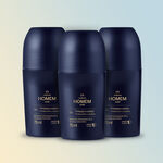 Kit Desodorante Antitranspirante Roll-On Natura Homem Dom (3 unidades)