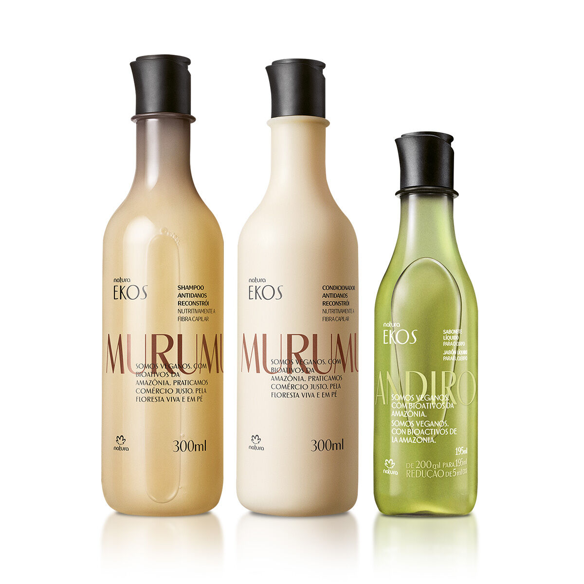 Kit Shampoo e Condicionador Ekos Murumuru e Sabonete Liquido Andiroba