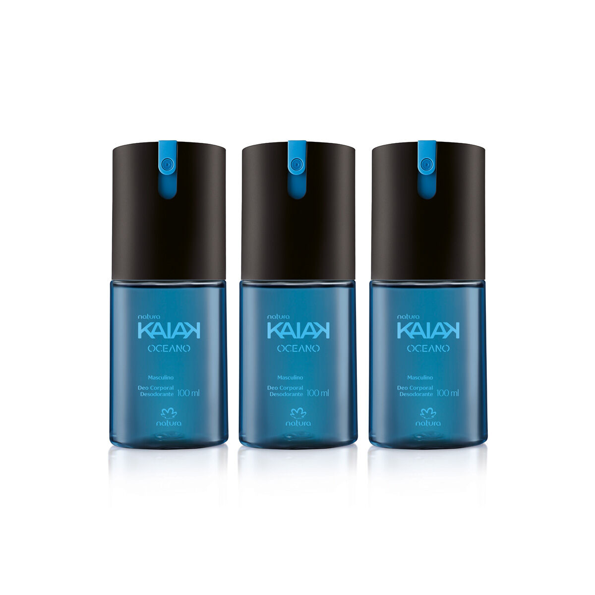 Kit Kaiak Oceano Desodorante Corporal Masculino 3 Unidades de 100 Ml