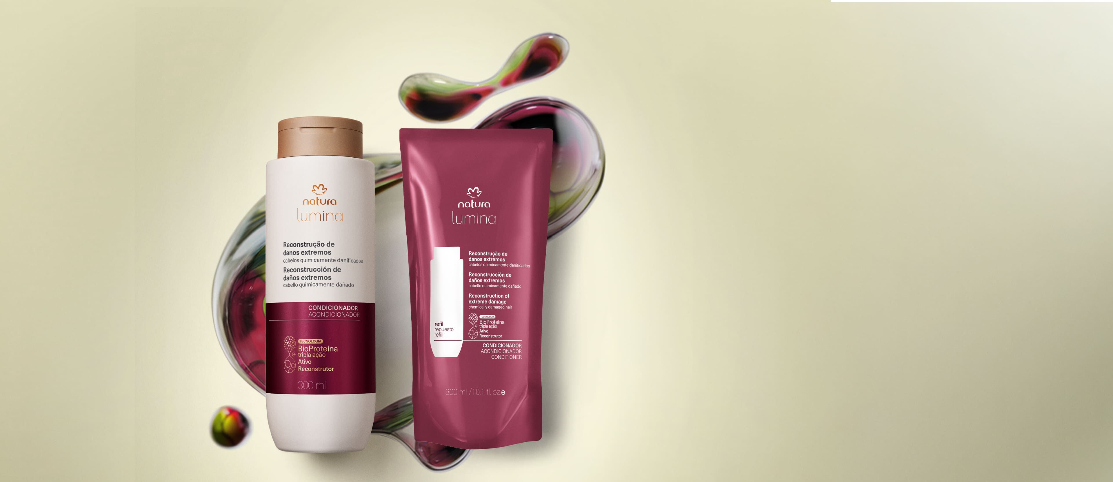 Kit Condicionador Provitalidade Lumina para Reconstrução de Danos Extremos com Refil (2 produtos)