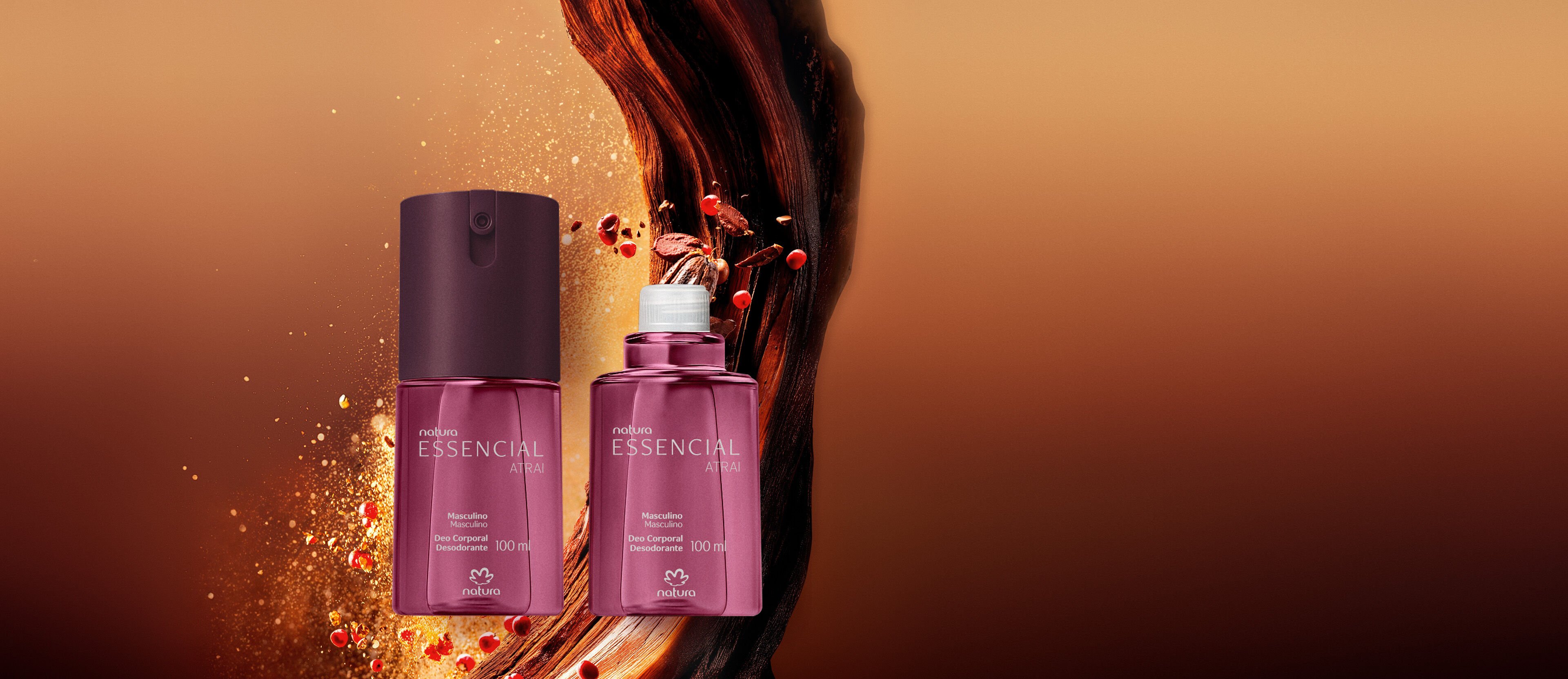 Kit Desodorante Corporal Essencial Atrai Masculino com Refil (2 produtos)