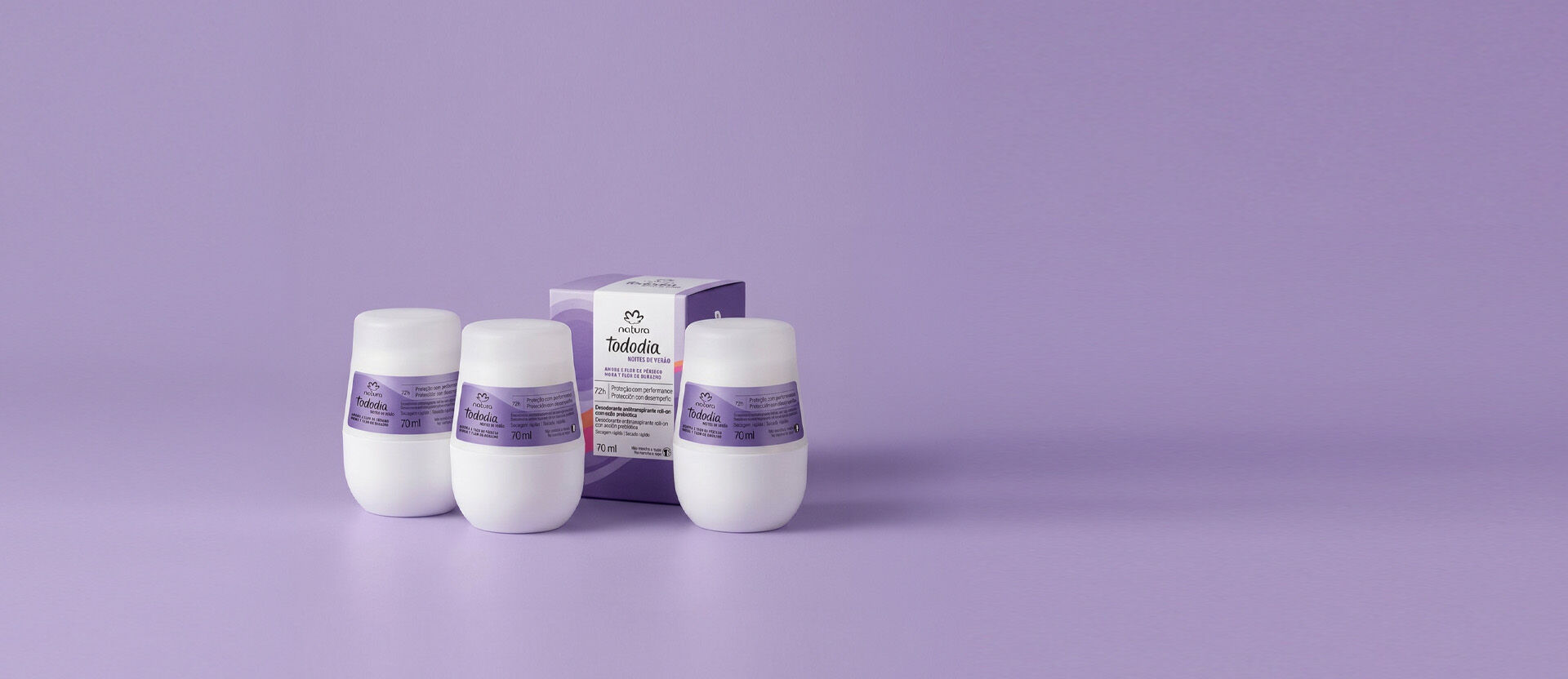 Kit Desodorantes Tododia Amora e Flor de Pêssego (3 produtos)