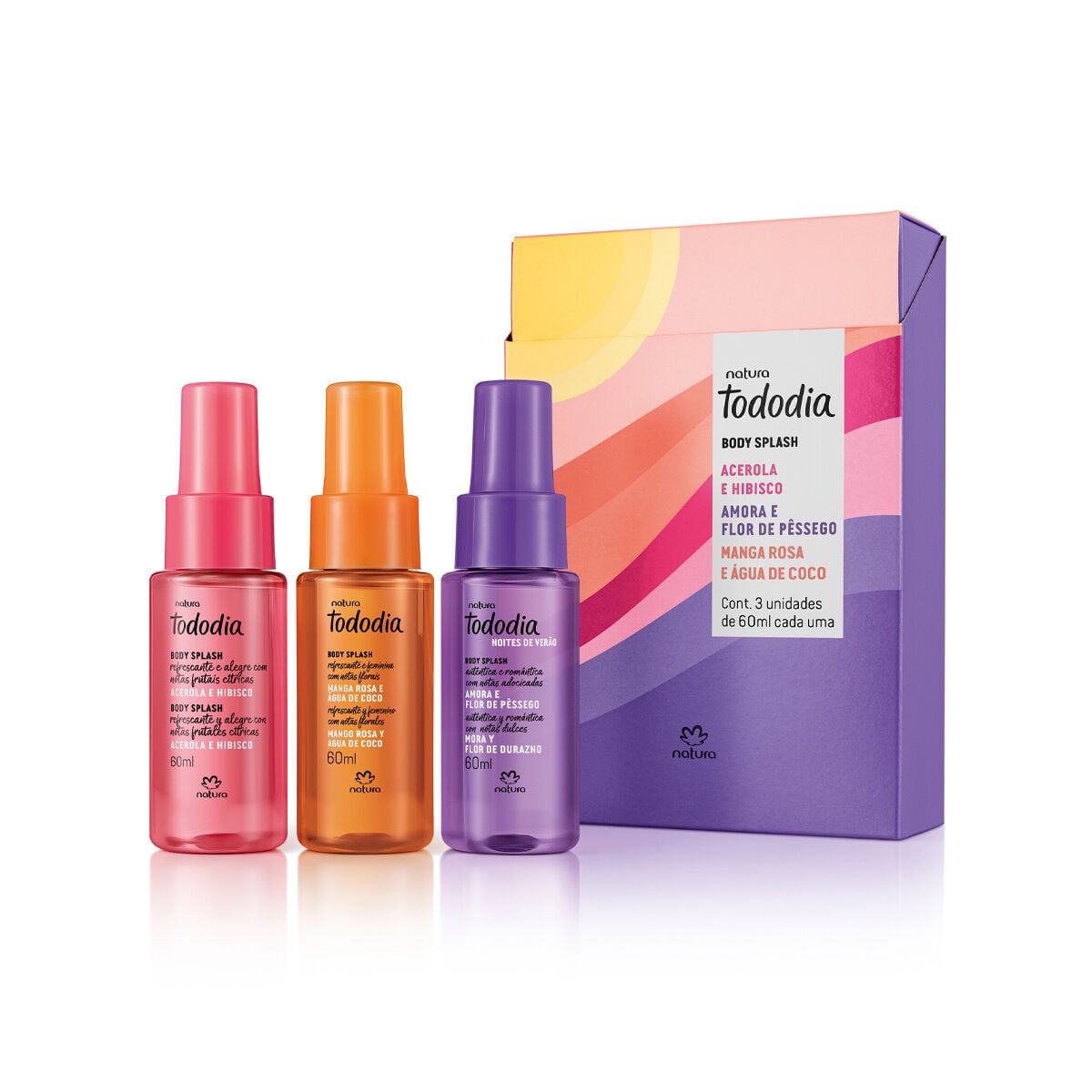 Kit Tododia Body Splash Miniaturas Verão (3 unidades)