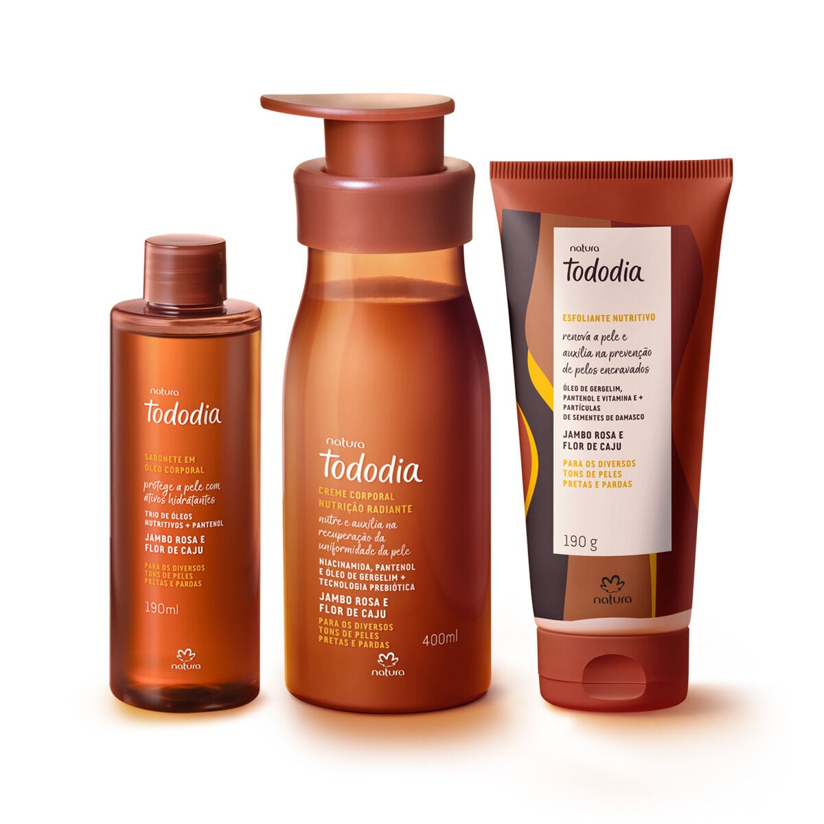 Kit Tododia Jambo Rosa e Flor de Caju Hidratação e Esfoliação