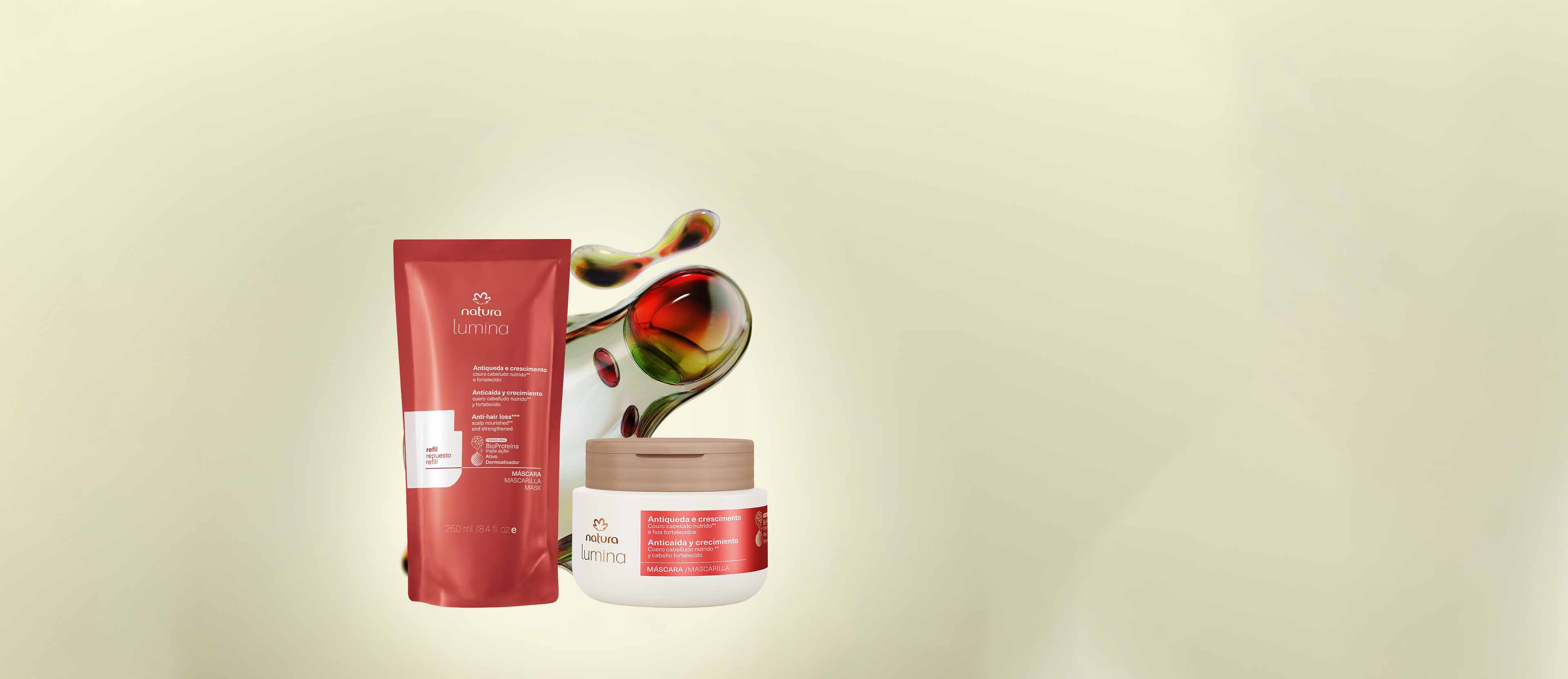 Kit Máscara com Refil Lumina Antiqueda e Crescimento