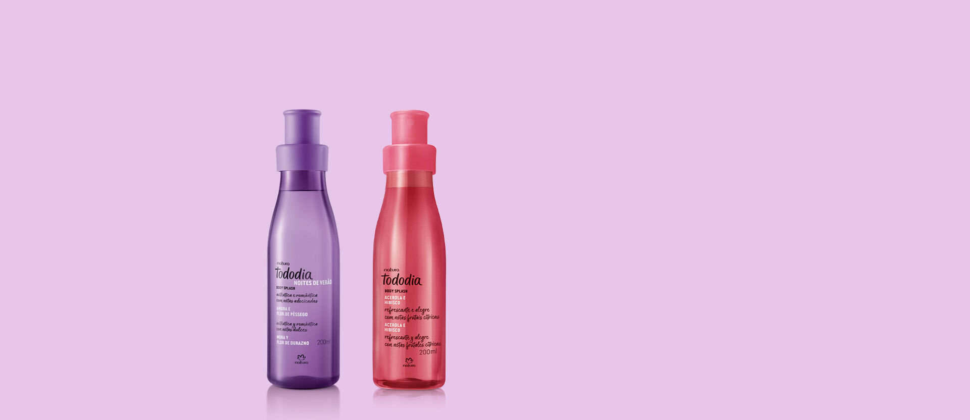 Kit Body Splash Amora e Flor de Pêssego + Acerola e Hibisco (2 produtos)