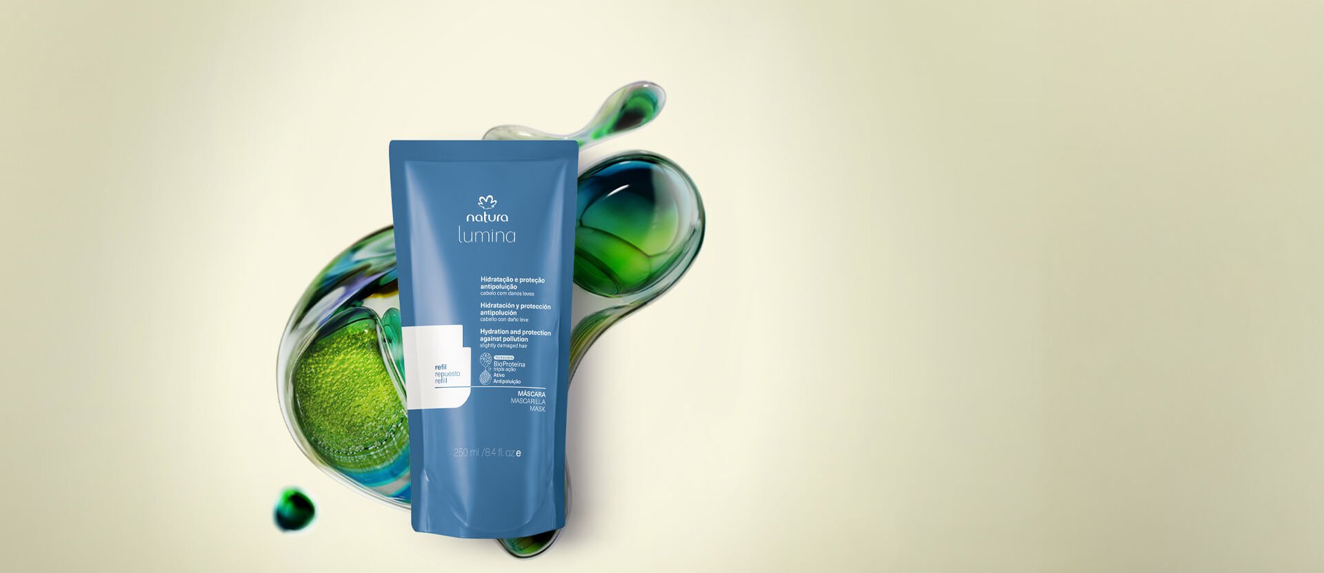 Refil Máscara Hidratante Lumina para Hidratação e Proteção Antipoluição