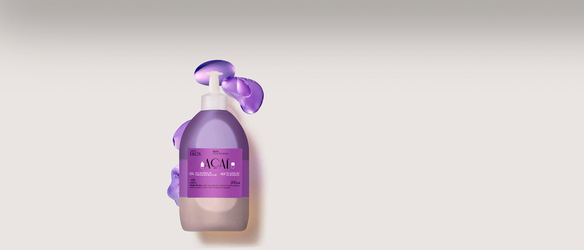 Refil Óleo Trifásico Desodorante Corporal Ekos Açaí