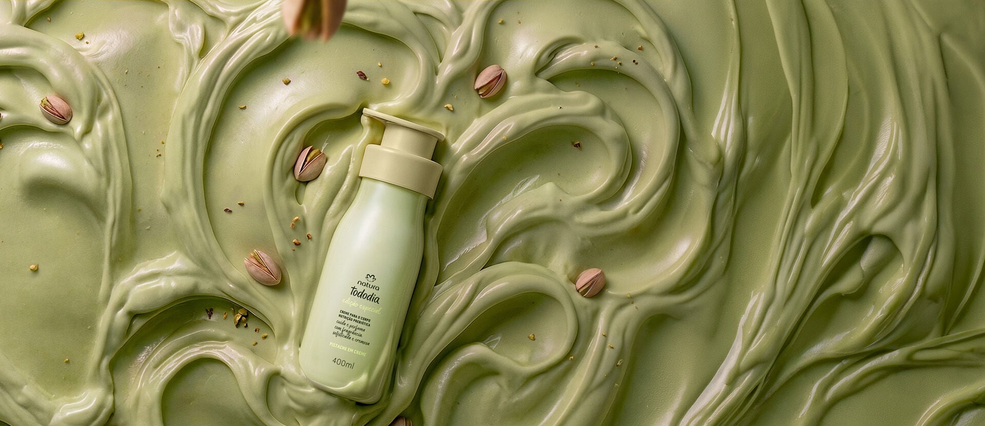 Creme Desodorante Nutritivo para o Corpo Tododia pistache em creme