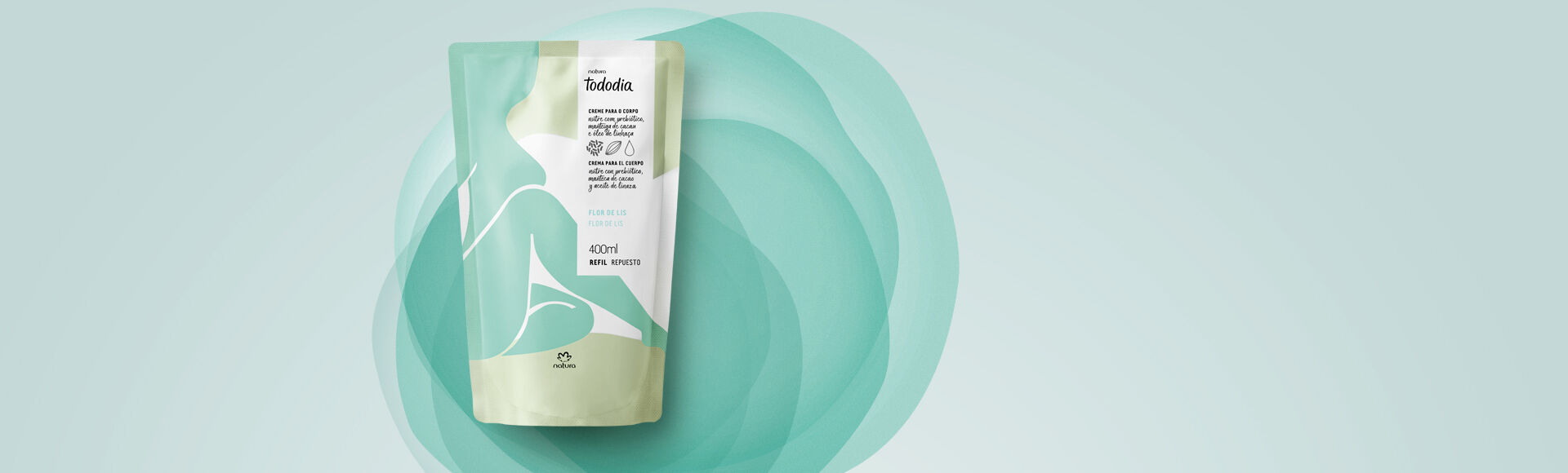 Refil Creme Desodorante Nutritivo para o Corpo Tododia Flor de Lis