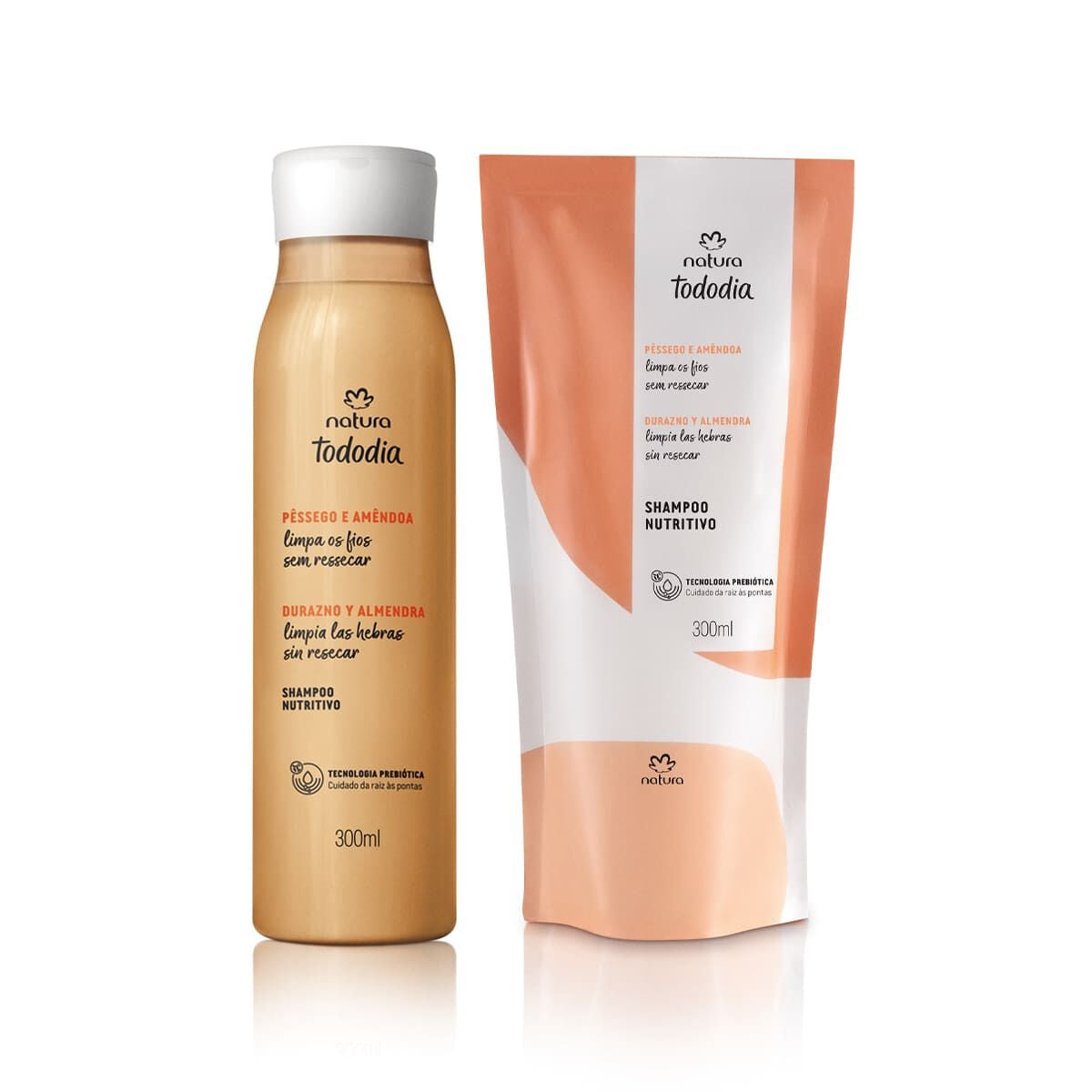 Kit Shampoo Nutritivo Tododia Pessego e Amendoa com Refil