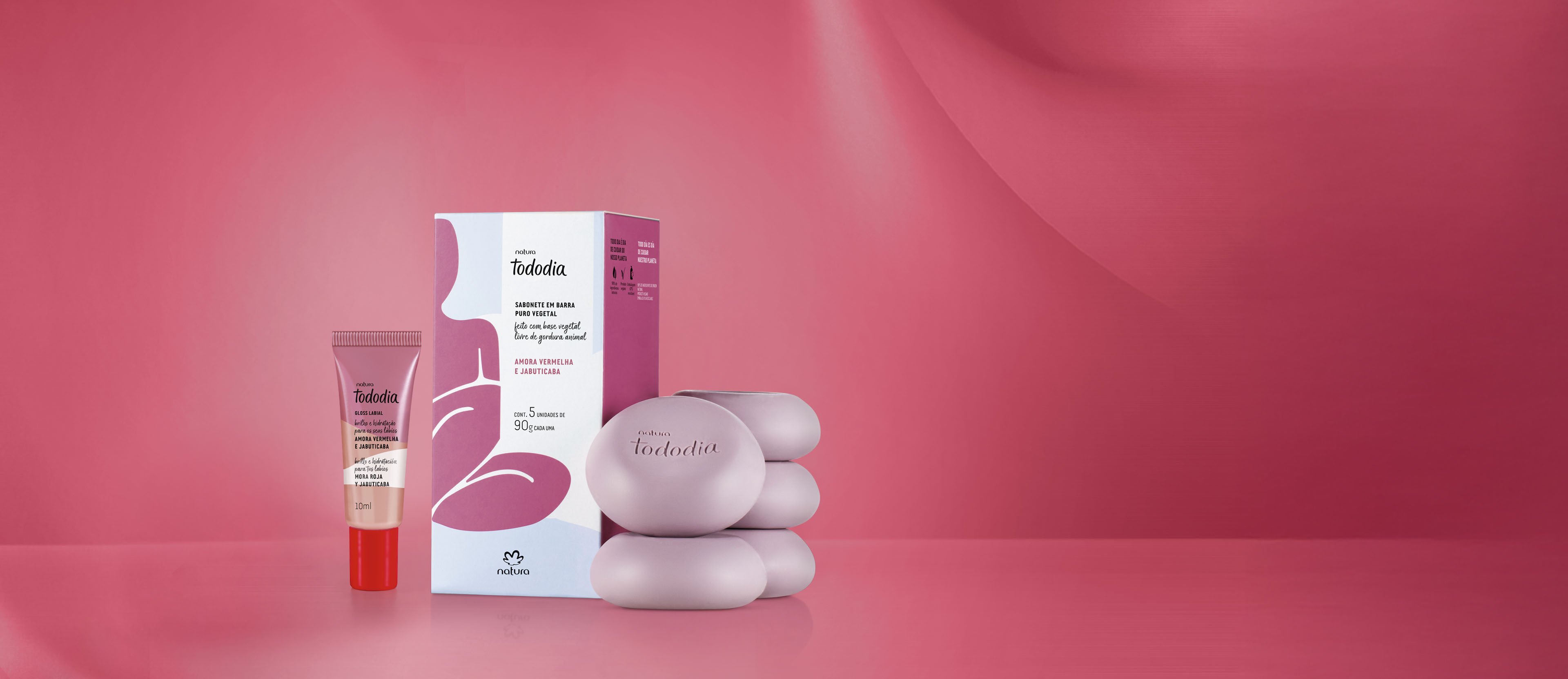 Kit Tododia Amora Vermelha e Jabuticaba com Sabonete e Gloss