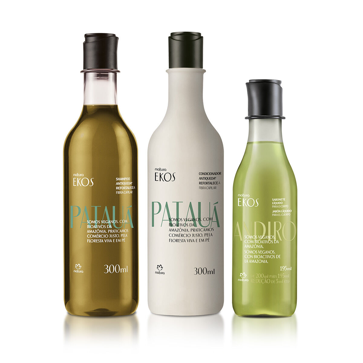 Kit Shampoo e Condicionador Ekos Patauá e Sabonete Líquido Andiroba
