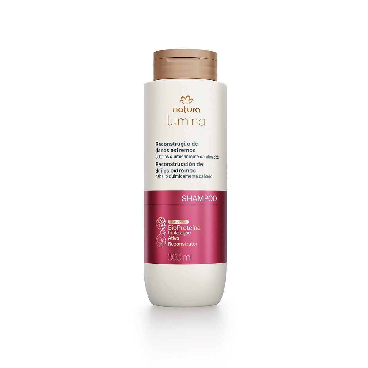 Shampoo Reestruturante para Cabelos Quimicamente Danificados Lumina 300 Ml