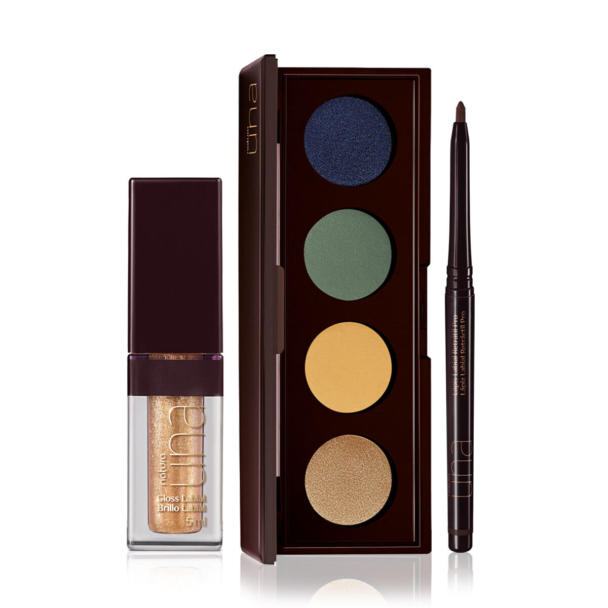Kit Sombra, Gloss e Lapis Natura Una Especial Copa do Mundo (3 Produtos)