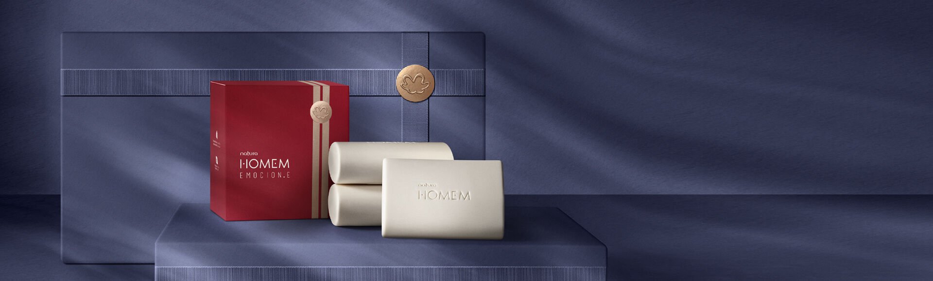 Presente Natura Homem Emocione Trio de Sabonetes