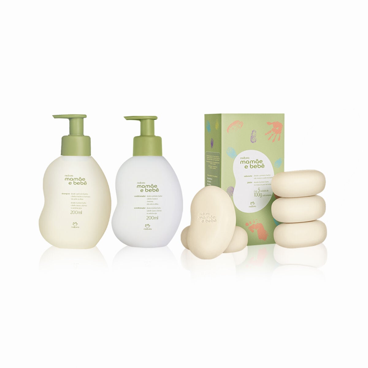 Kit MamĂŁe e BebĂȘ Shampoo, Condicionador e Sabonete em Barra (3 produtos) Kit MamĂŁe e BebĂȘ Shampoo, Condicionador e Sabonete em Barra (3 produtos)