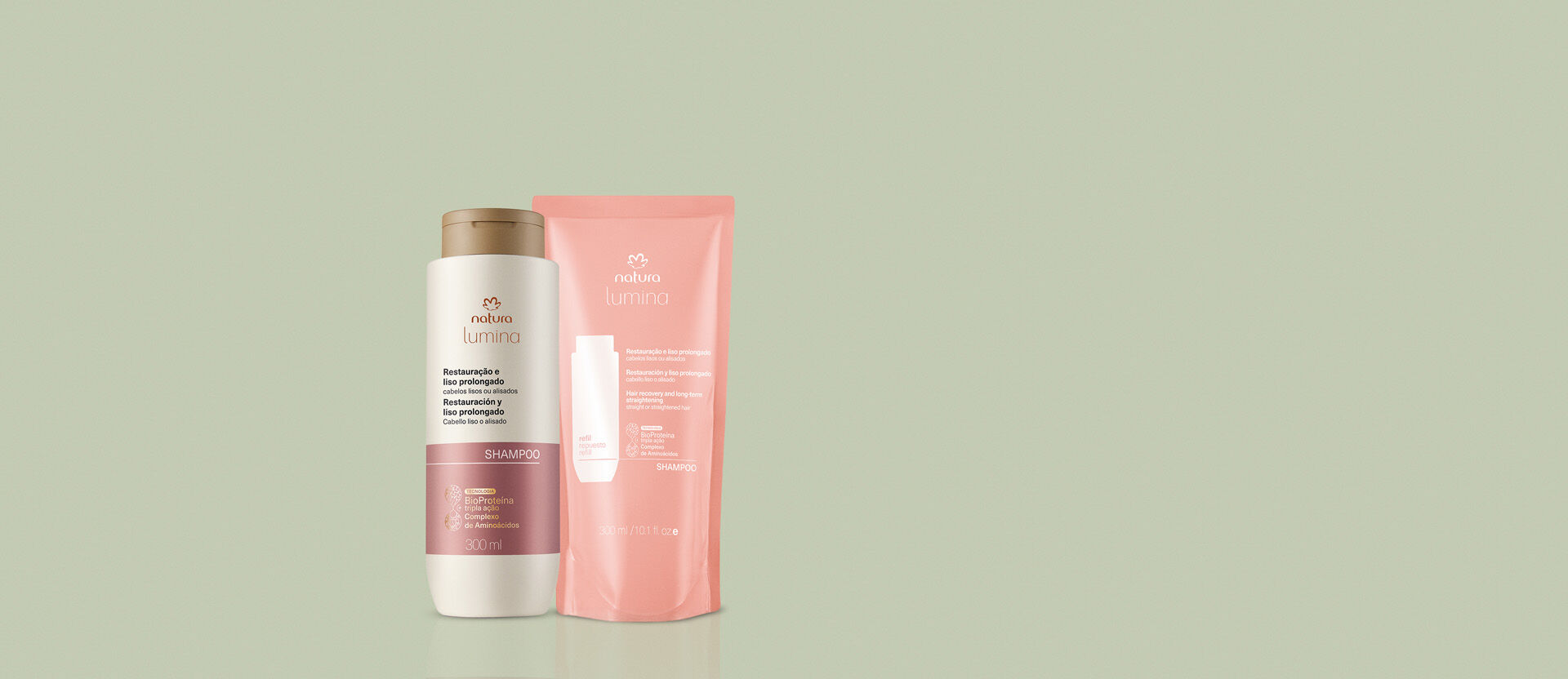 Kit Lumina Shampoo Restauração e Liso Prolongado