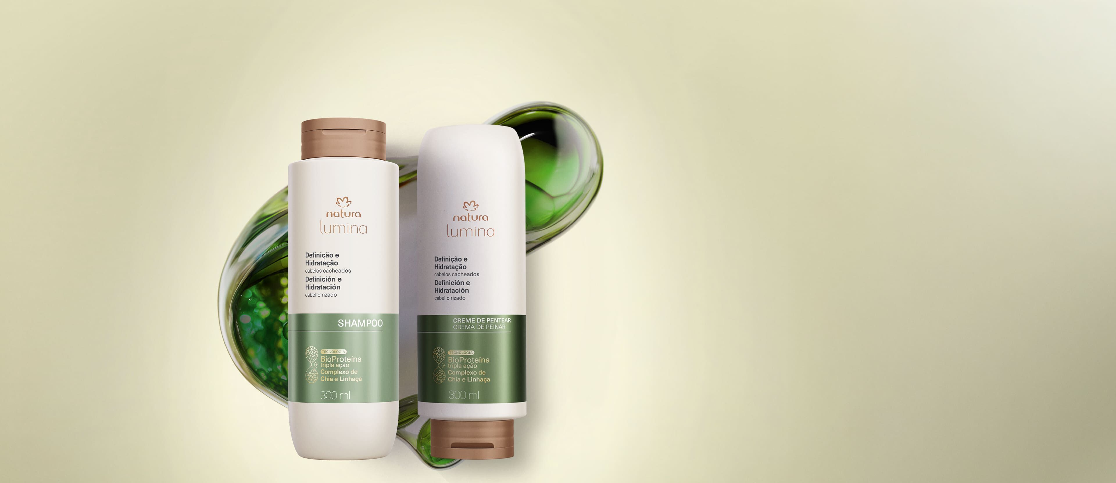 Kit Shampoo e Creme de Pentear Lumina para Definição e Hidratação de Cabelos Cacheados (2 produtos)