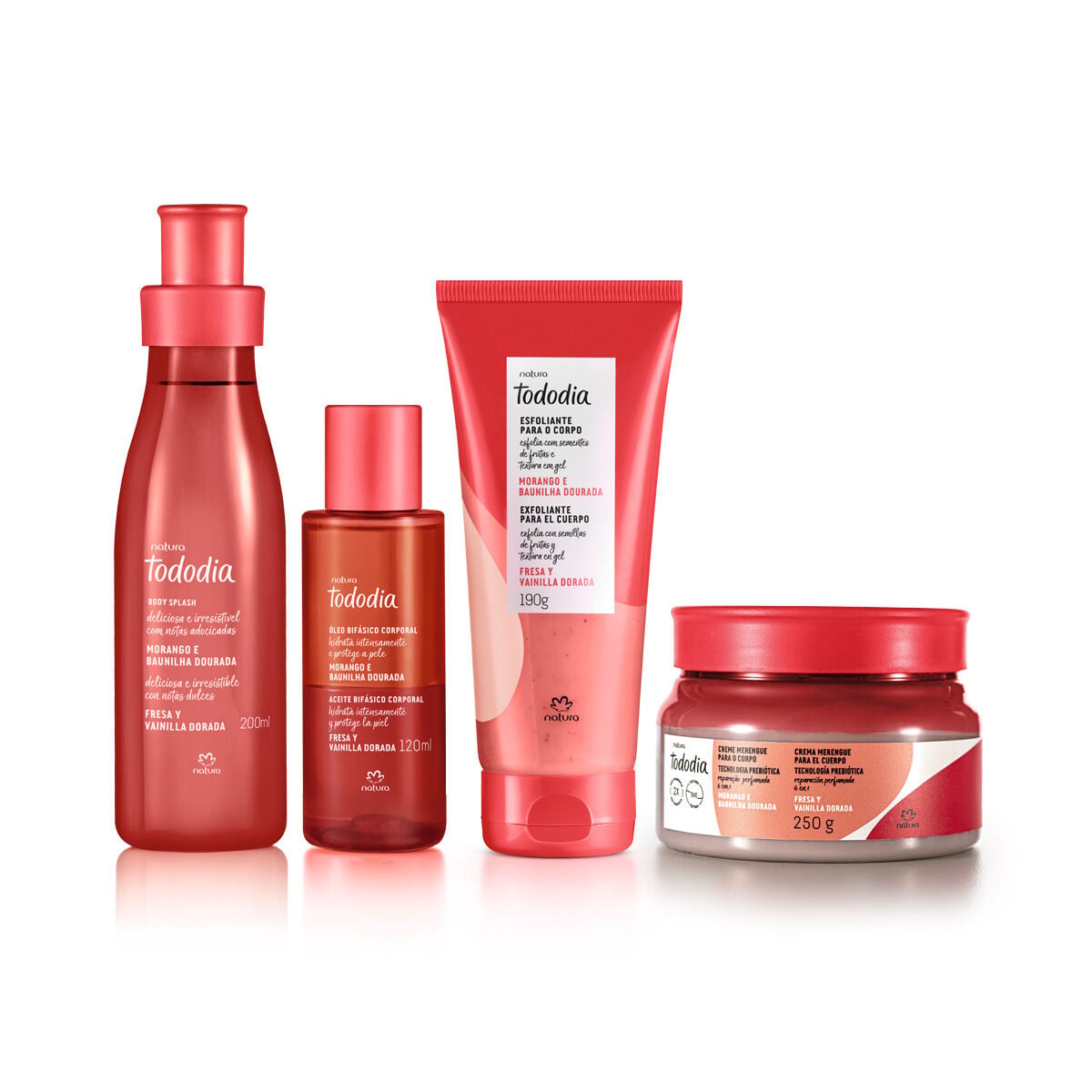 Kit Tododia Morango e Baunilha Dourada Hidratacao e Perfumacao