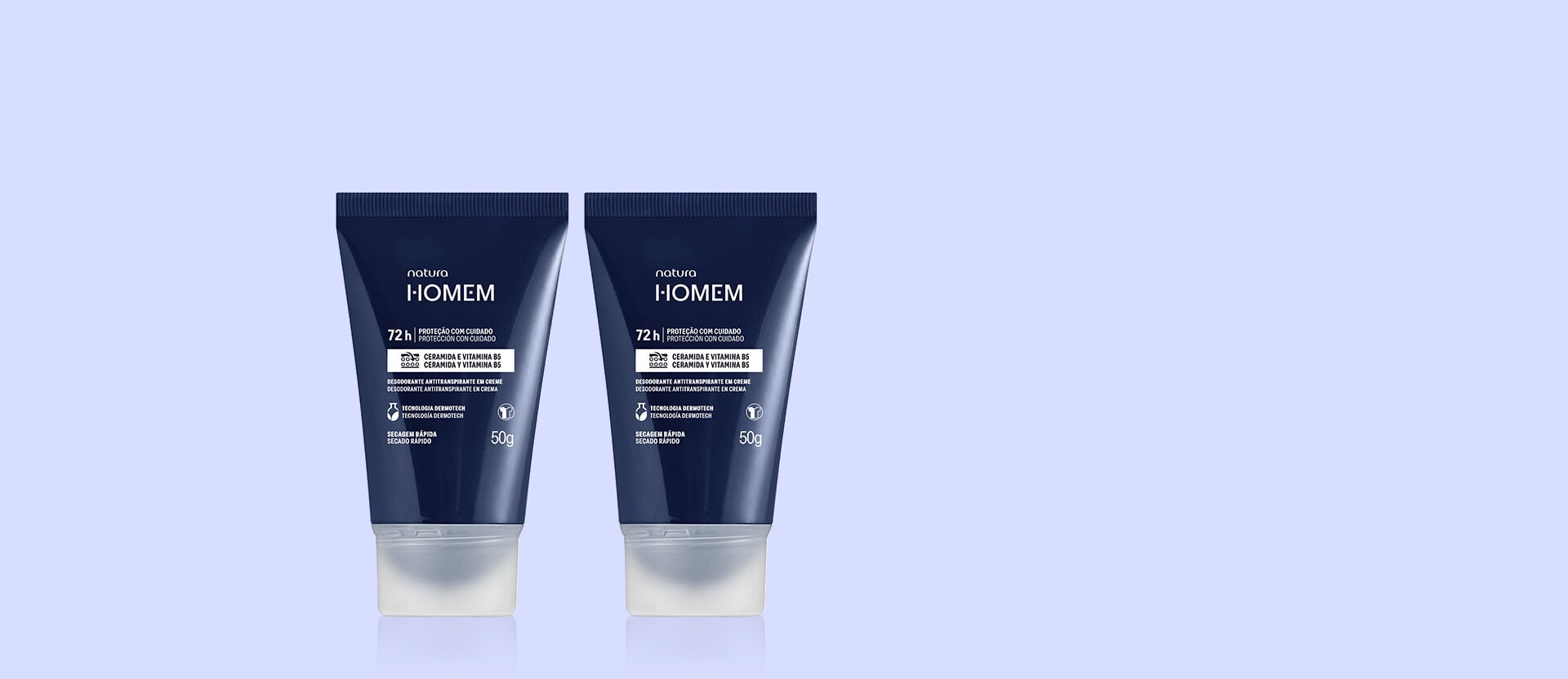 Kit Desodorante Antitranspirante em Creme Natura Homem 50 g