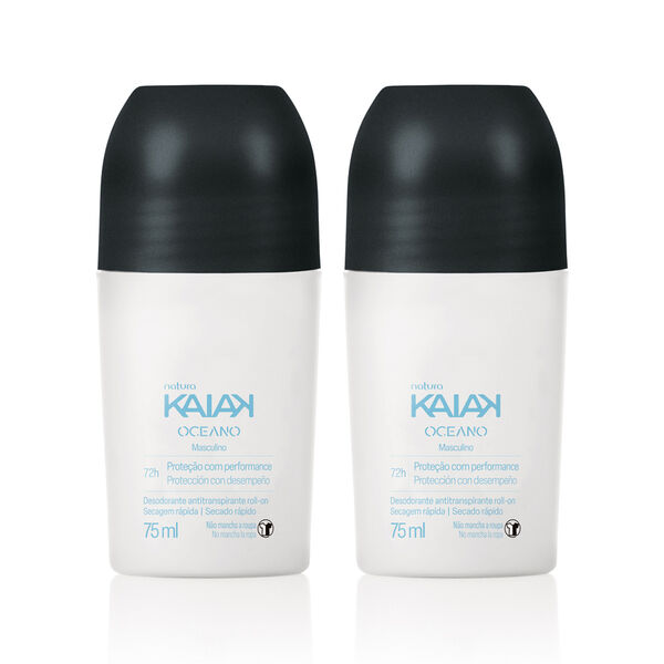 Kit Desodorante Antitranspirante Roll-on Kaiak Oceano Masculino (2 unidades)
