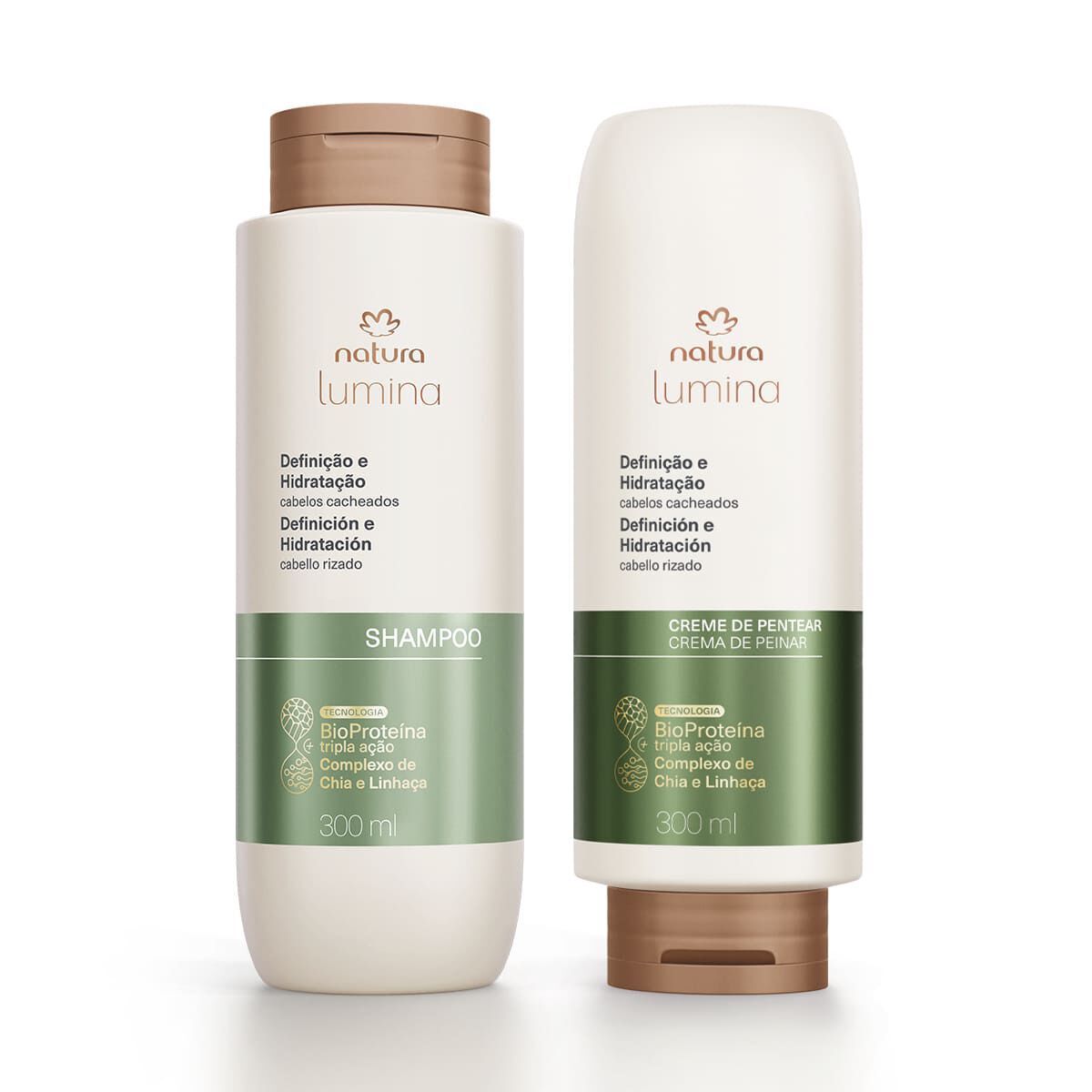 Kit Shampoo e Creme de Pentear Lumina para Definicao e Hidratacao de Cabelos Cacheados (2 Produtos)