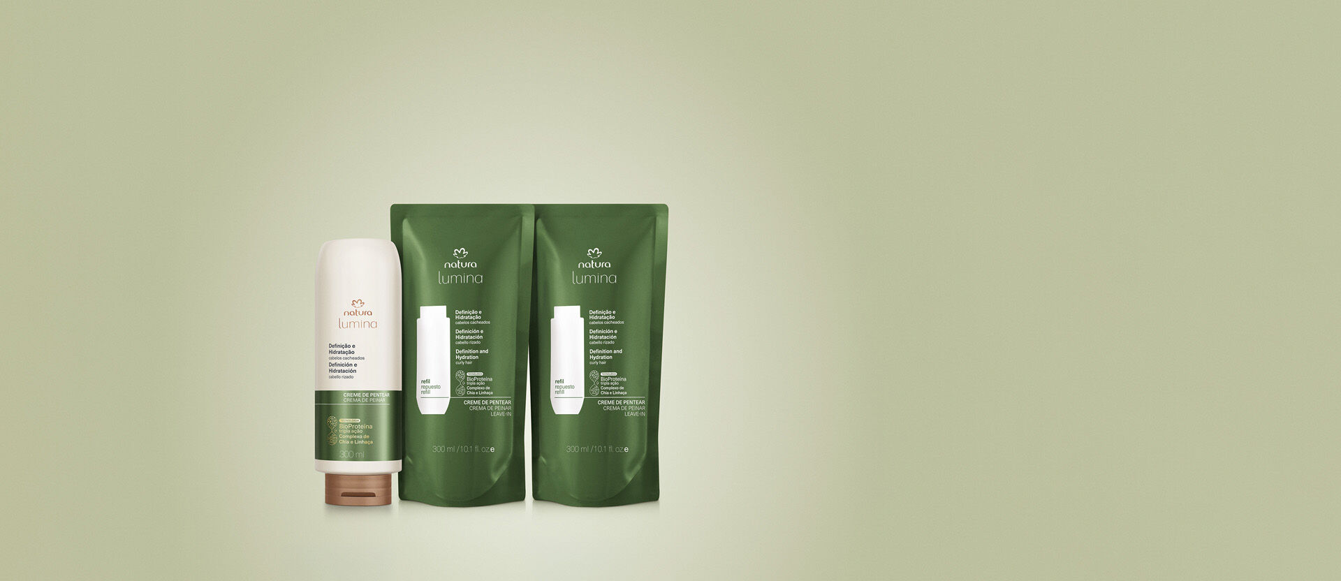 Kit Lumina Creme de Pentear Definição e Nutrição para Cabelos Cacheados