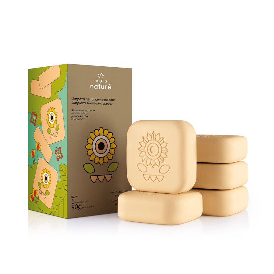 Jabón en Barra Naturé Quadradinhos 5 unidad De 90 G