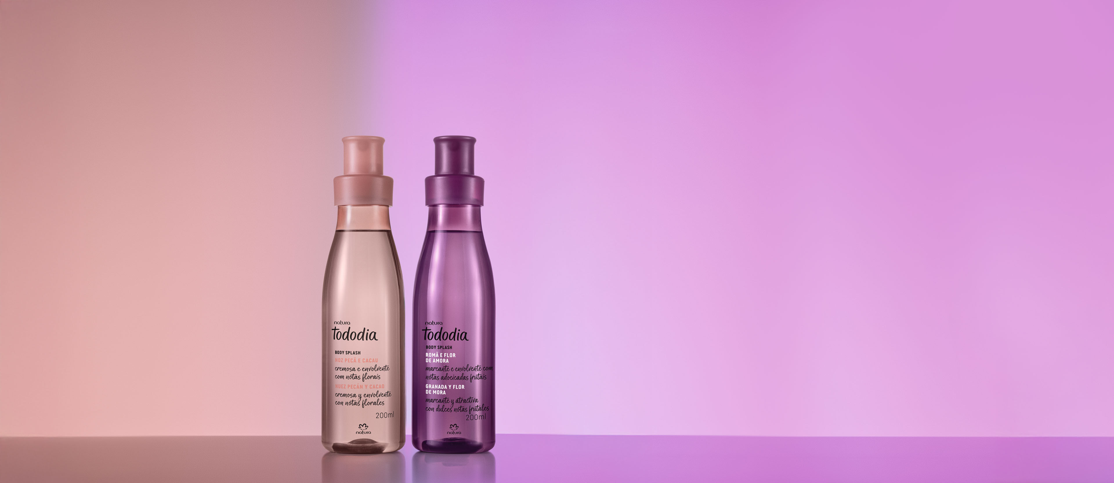 Kit Body Splash Tododia Noz Pecã e Cacau e Romã e Flor de Amora (2 produtos)