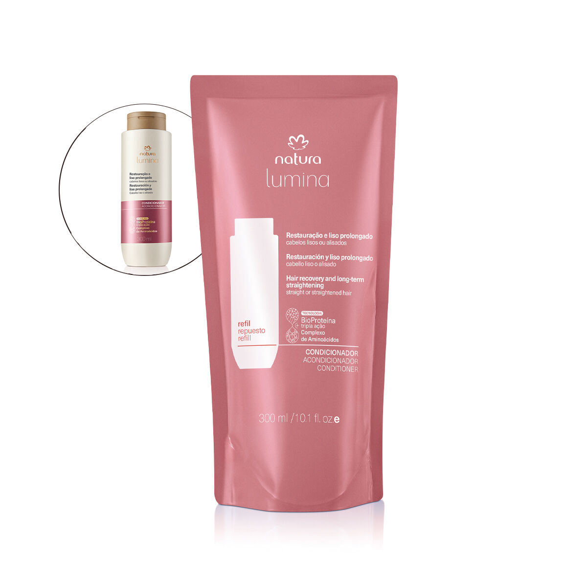 Refil Condicionador Lumina Restaurador para Restauracao e Liso Prolongado 300 Ml