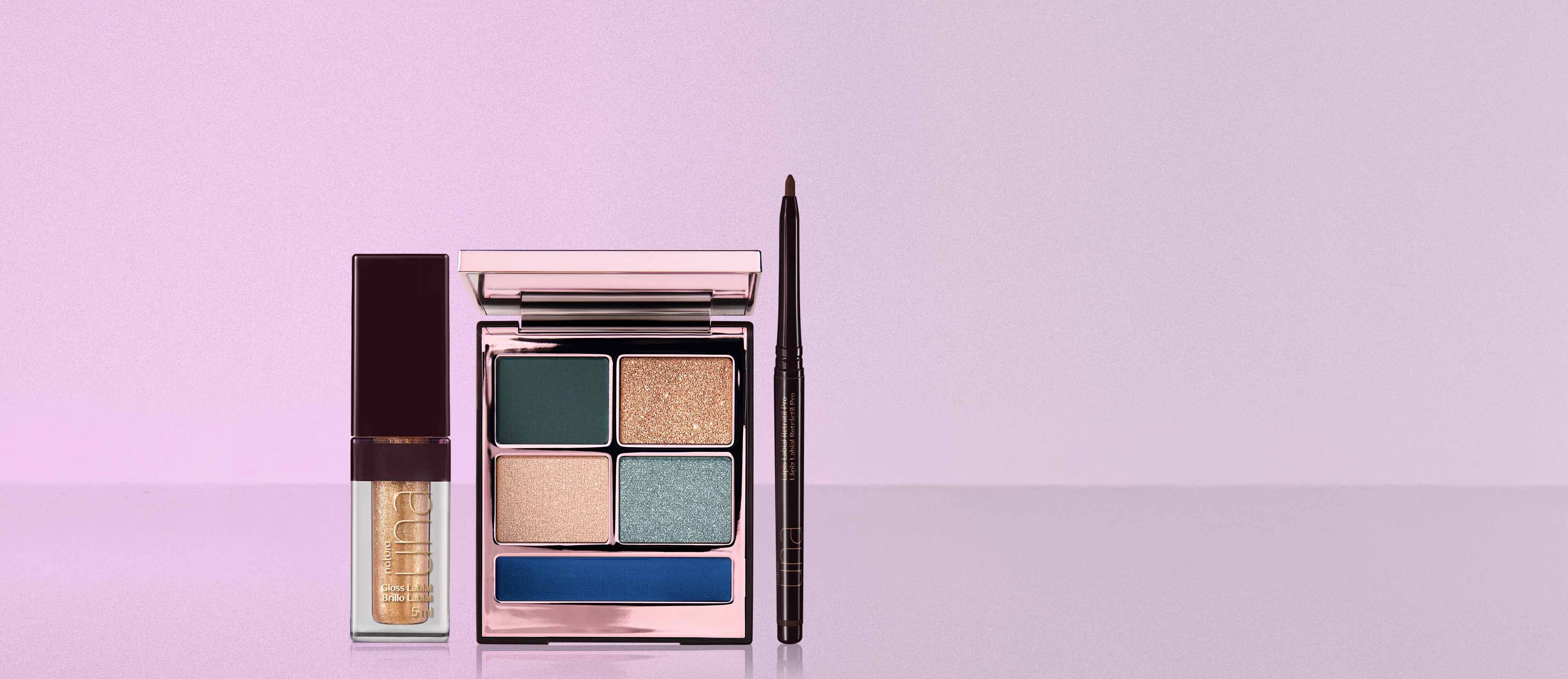 Kit PRO Palette, Lápis Labial e Gloss UNA