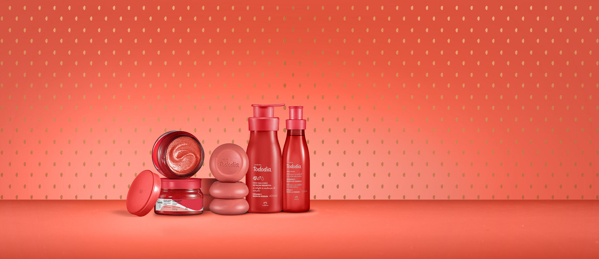 Kit Tododia Morango e Baunilha Dourada Completo (4 produtos)