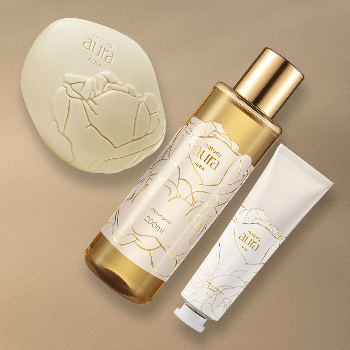 Kit Óleo Corporal, Creme para as Mãos e Sabonete em Barra Natura