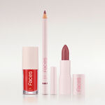 Kit Batom e Lápis Labial Cookie Nude e Gloss Red Vibe Faces (3 produtos)