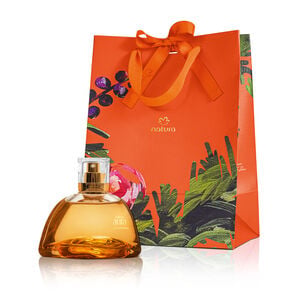 Presente Natura Eau de Parfum Aura Alba Dourada com sacola
  