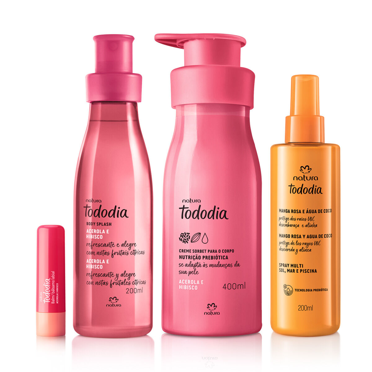 Kit Verao Tododia Acerola e Hibisco com Spray Multi Sol, Mar e Piscina