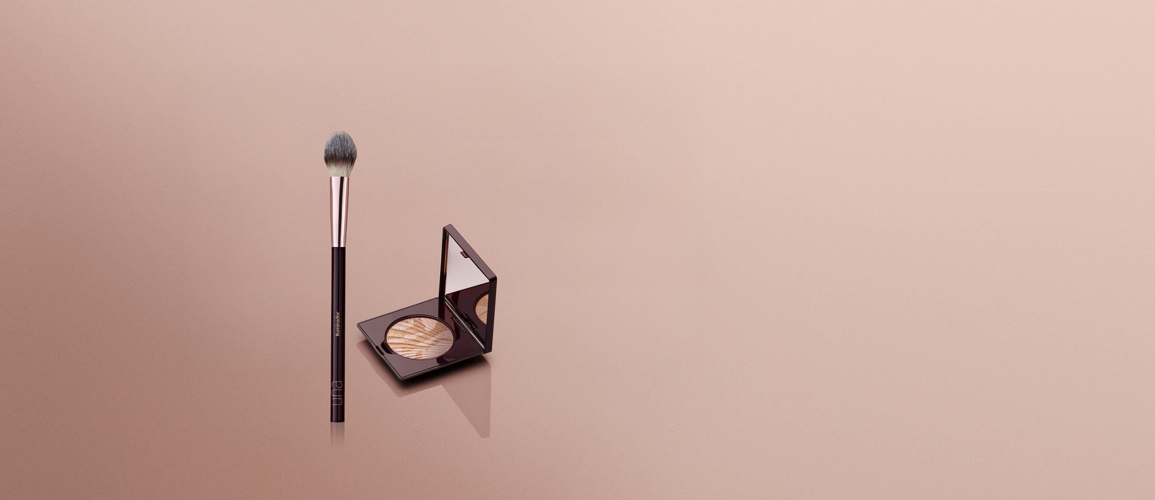 Kit Una Iluminador Marmorizado e Pincel