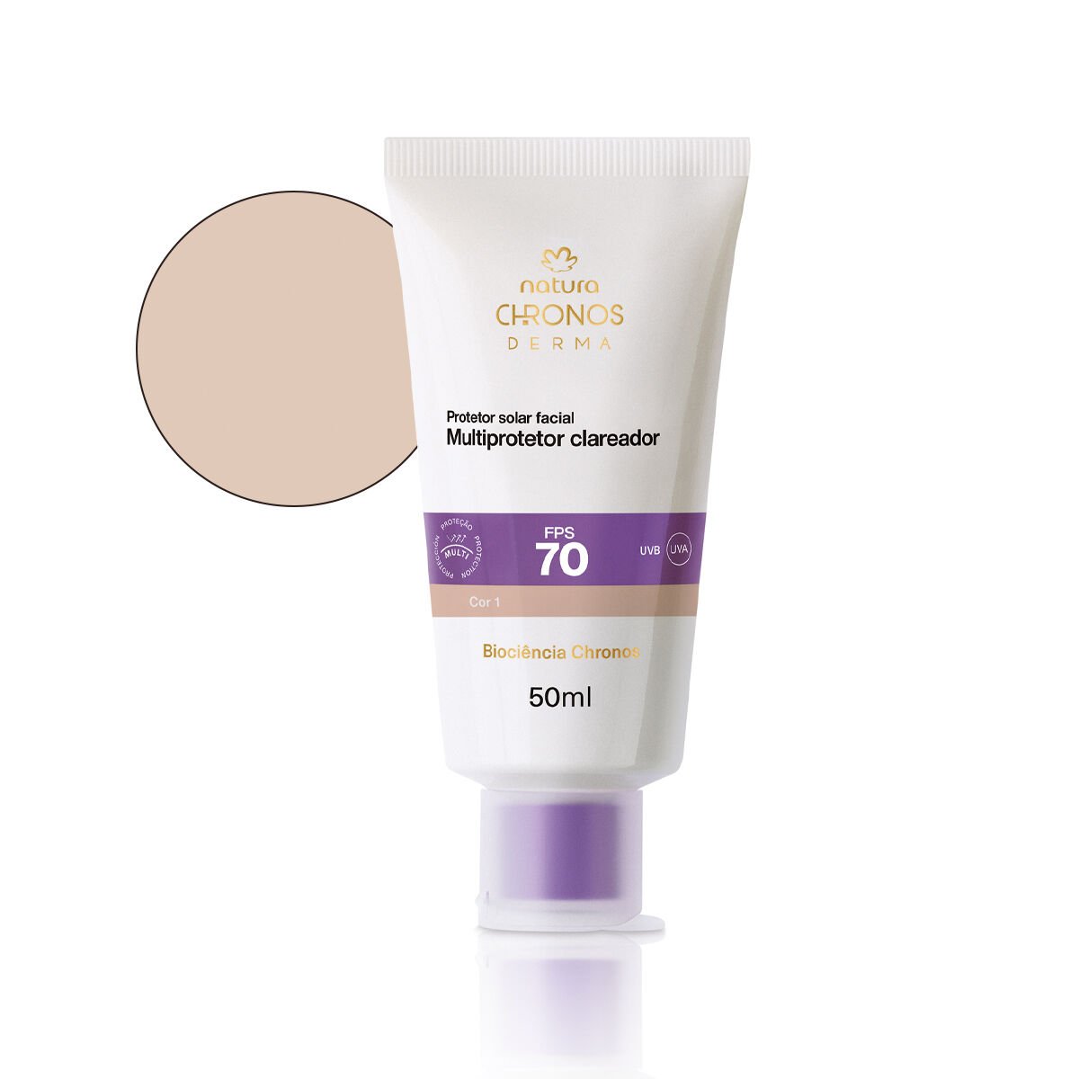 Protetor Solar Facial Multiprotetor Clareador FPS 70 Chronos Derma 50 ml