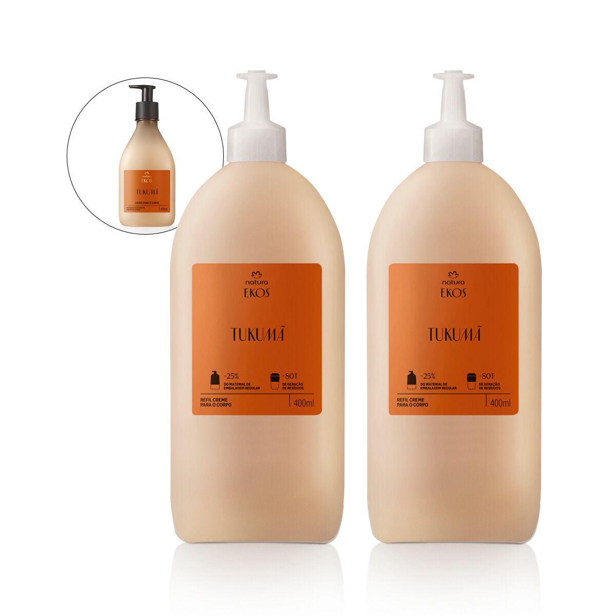 Kit Refil Creme Desodorante Hidratante Natura Ekos Tukuma (2 Unidades)