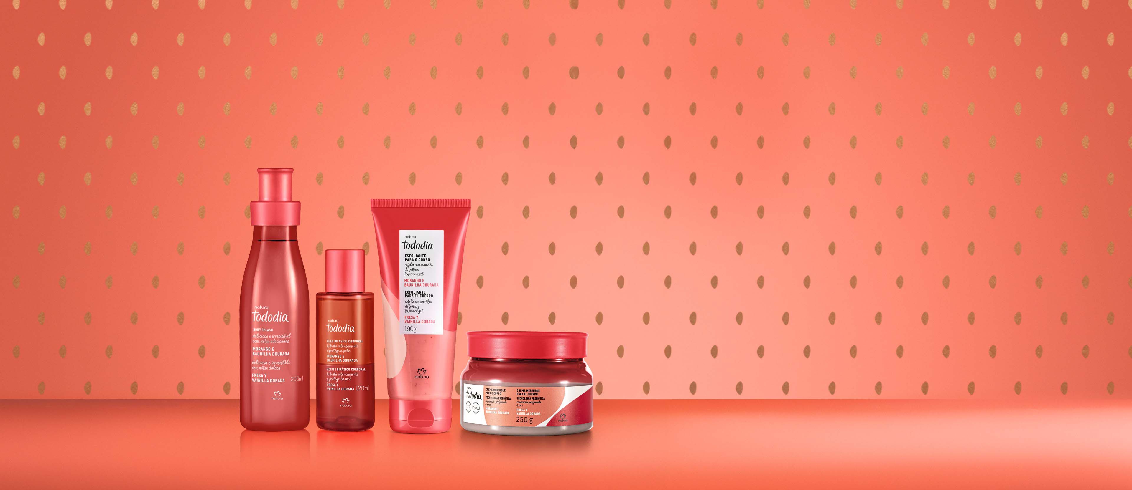 Kit Tododia Morango e Baunilha Dourada Hidratação e Perfumação