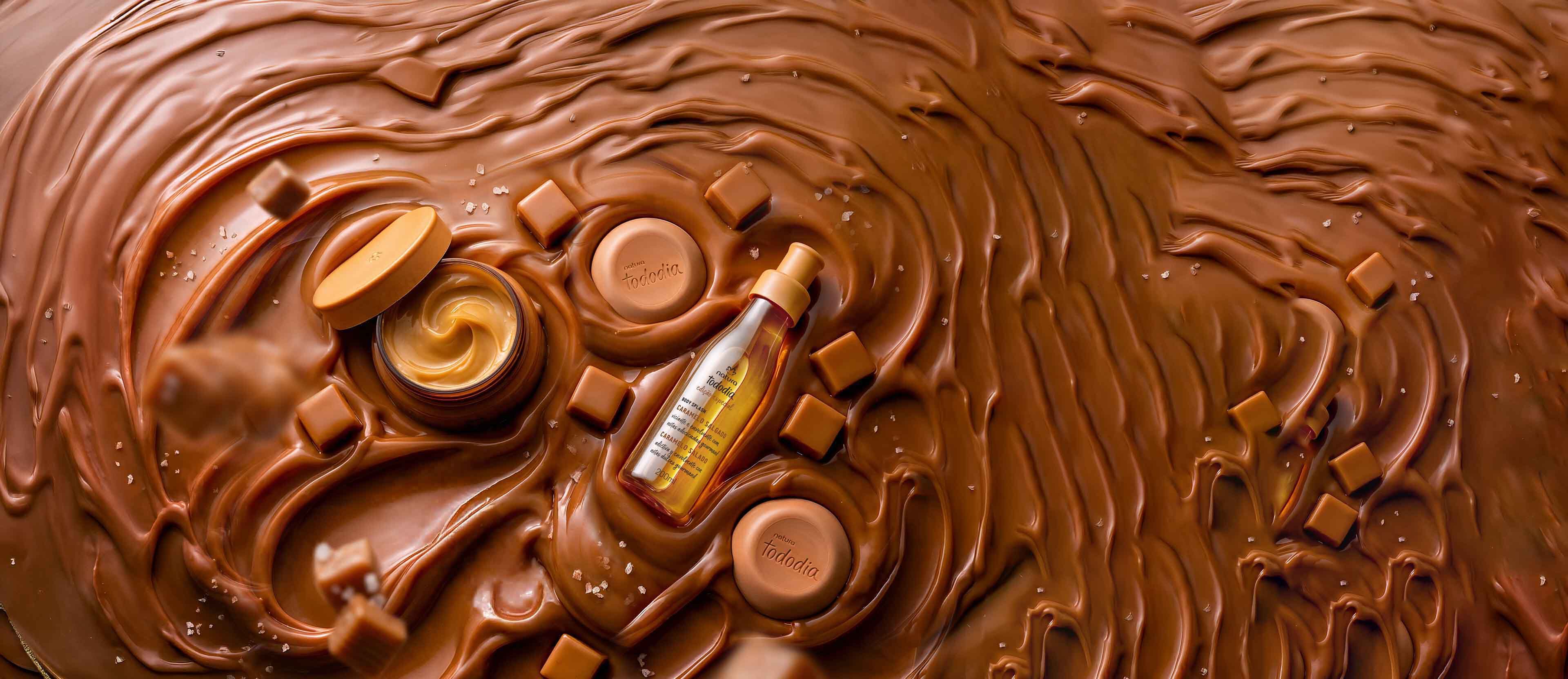 Kit Body Splash, Óleo e Sabonete Tododia Caramelo Salgado (3 produtos)
